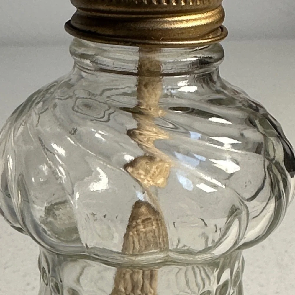 Vintage-Inspired Glass Lantern with Brass Accents